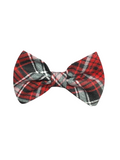 Classic Grey With Red Plaid Bow Tie